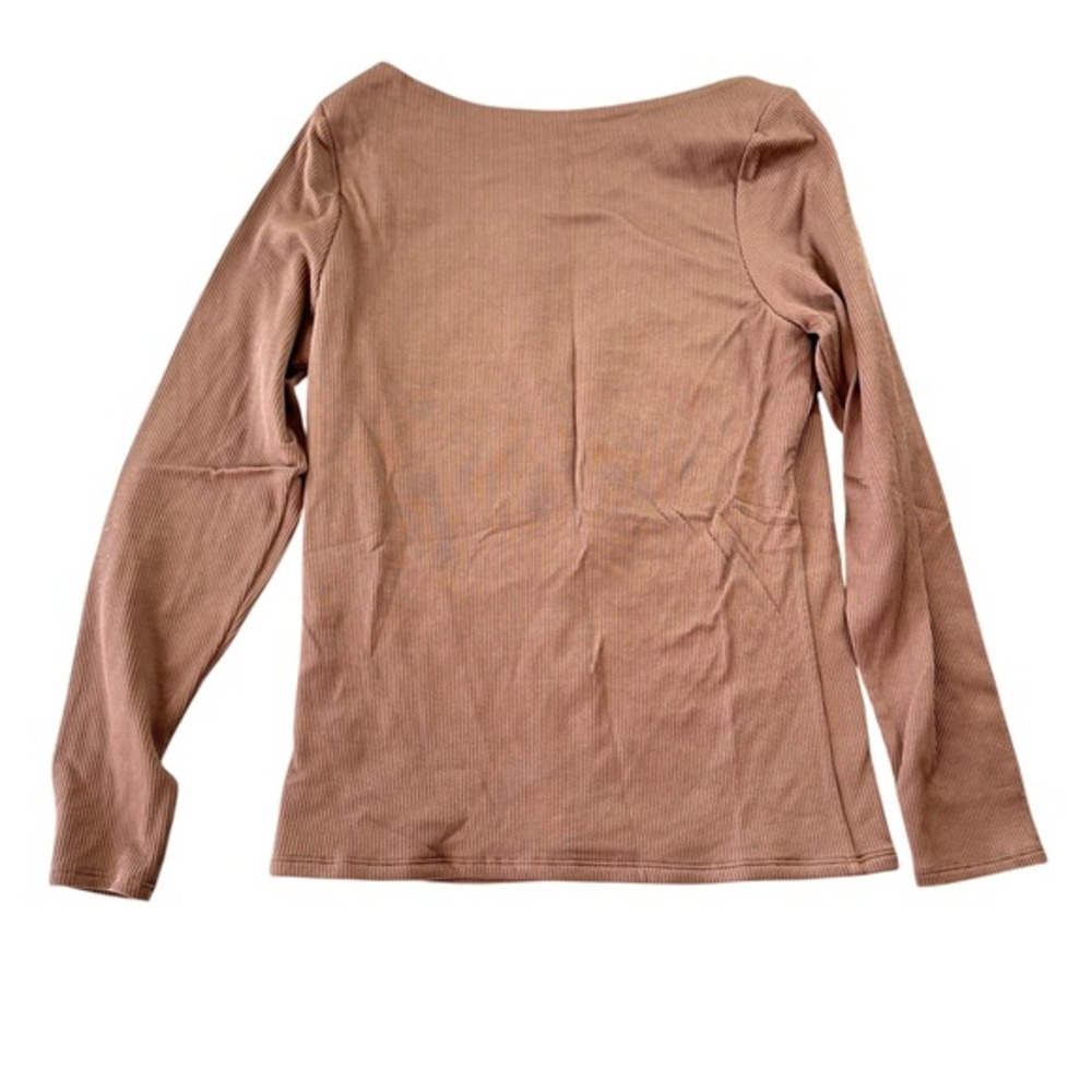 Buckle Black Shapewear Ribbed‎ Long Sleeve Top Peppercorn Brown Large NWT